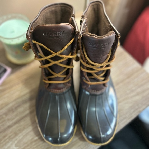 Sperry Saltwater Leather Waterproof Rubber Duck Boots - Picture 4 of 9